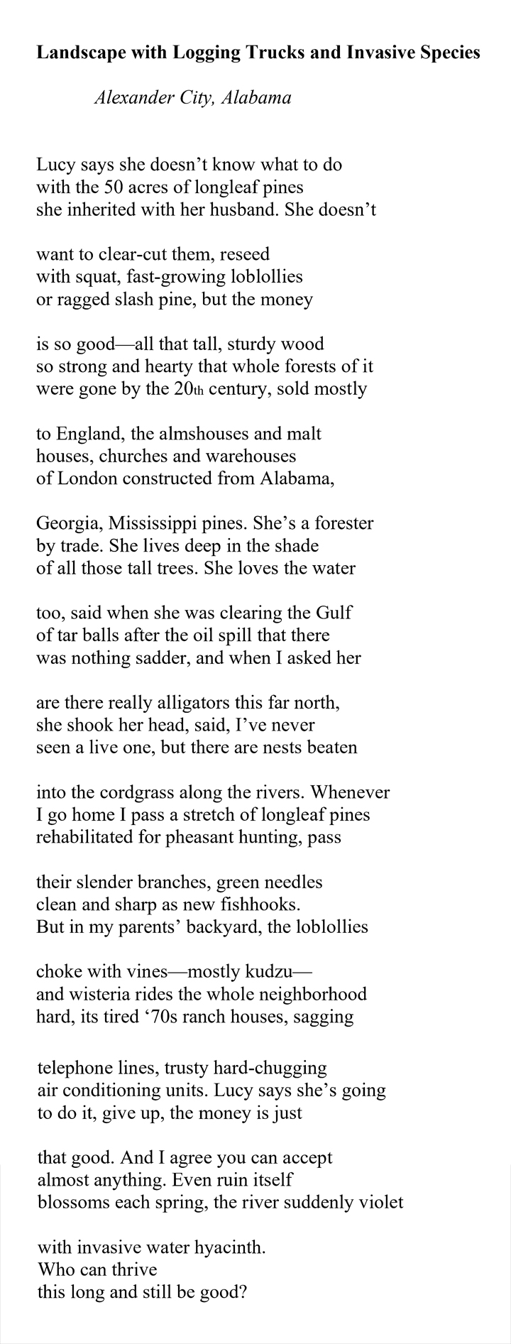 Gaskin Landscape with Logging Trucks Mumbermag Poetry