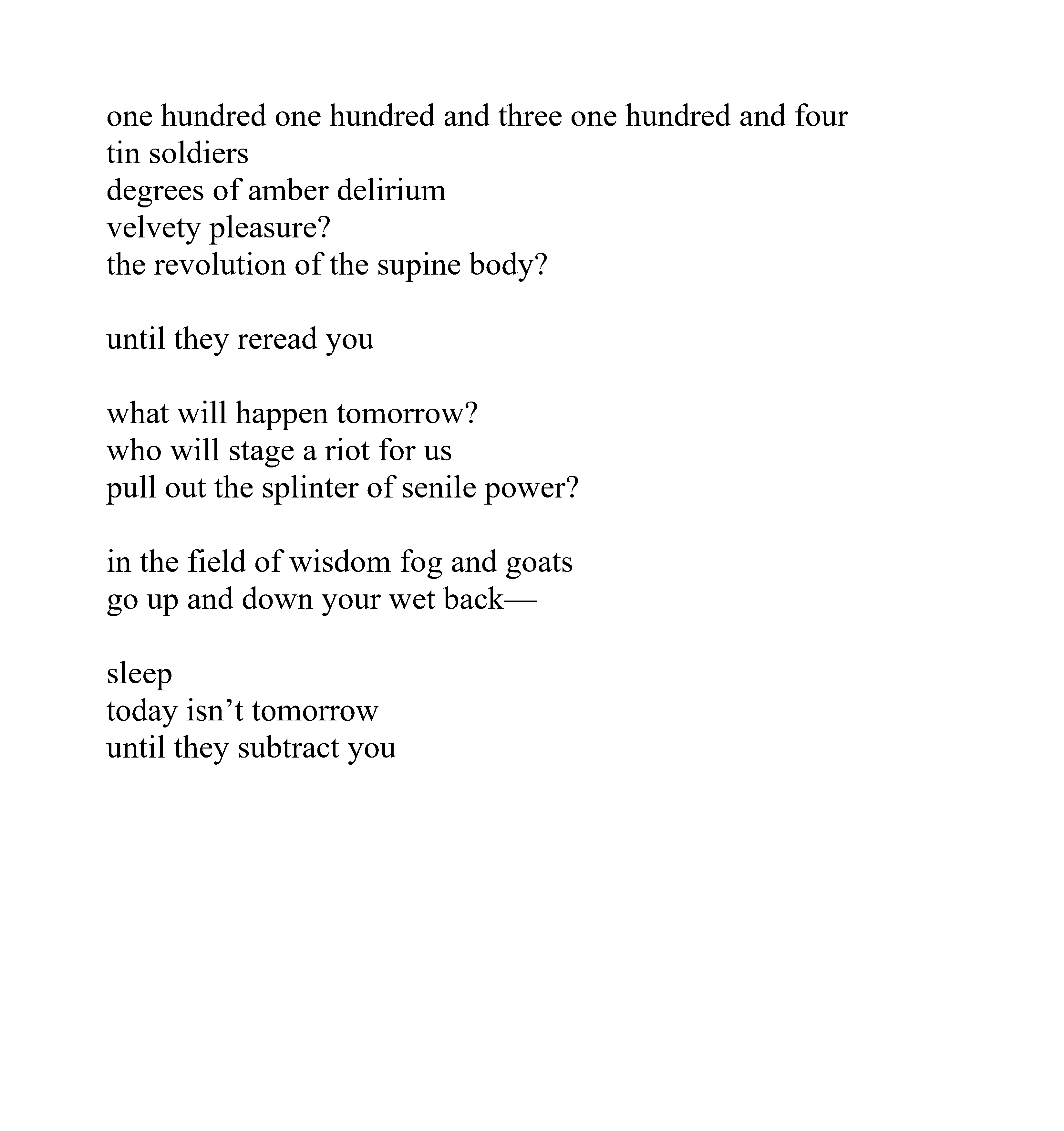 one hundred poem by alex averbuch