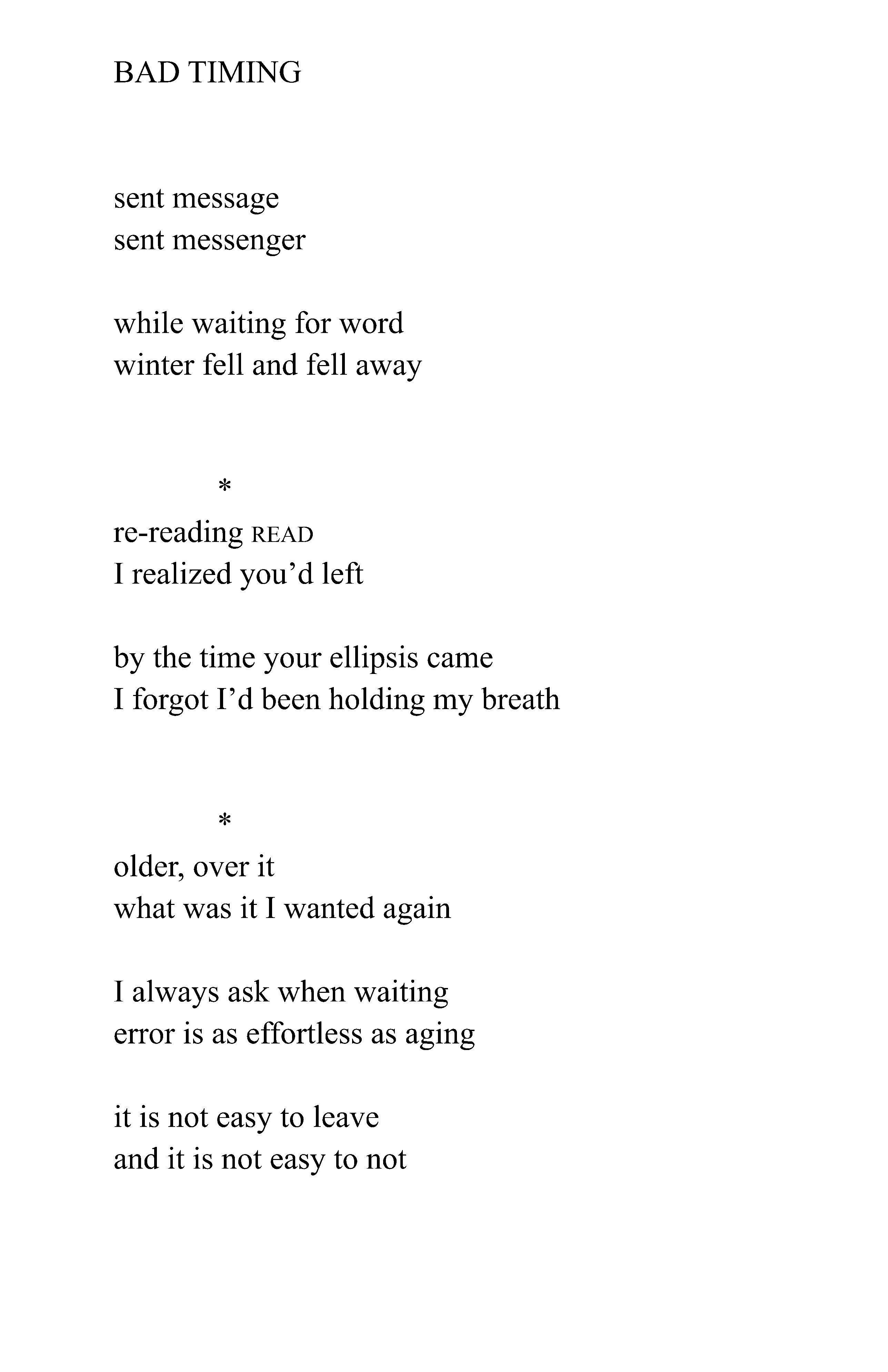 Poetry by Will Jameson